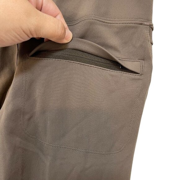 ATHLETA Delancey Moto Tight Legging Pants Women's M Taupe Brown Zipper Ankle - Picture 7 of 8
